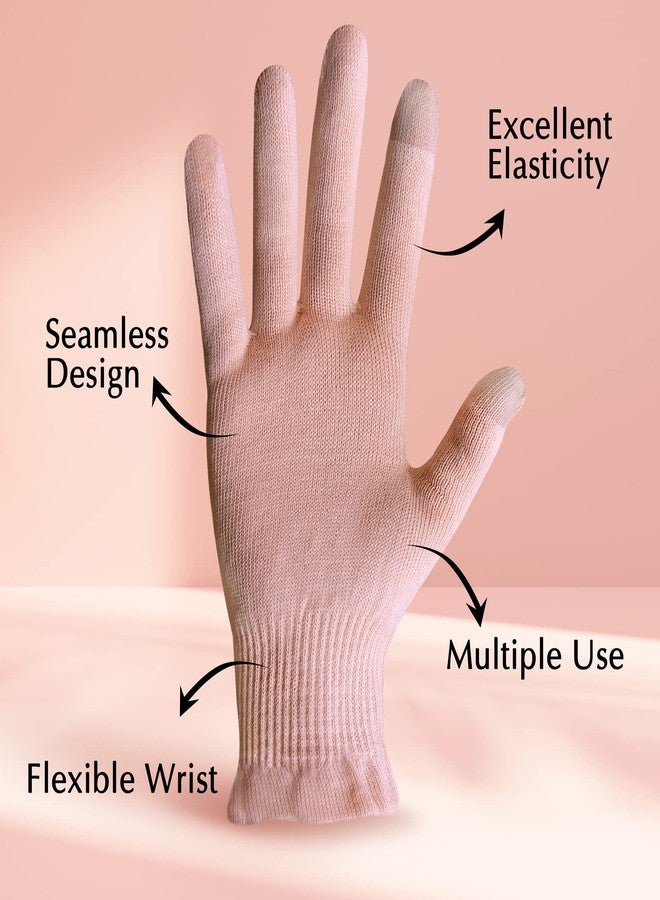 Evridwear Beauty Cotton Gloves with Touchscreen Fingers for SPA, Eczema, Dry Hands, Hand Care, Day and Night Moisturizing, 3 Sizes in Feather or Light Weight(6 Pair L/XL, Feather Weight Pink Color) - Image 4